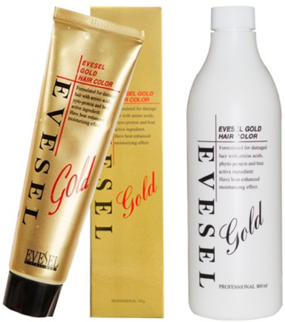 [이브셀] 골드 헤어컬러 120ml (6개당산화제800ml1개), 11G 은색의황금빛금발, 1개