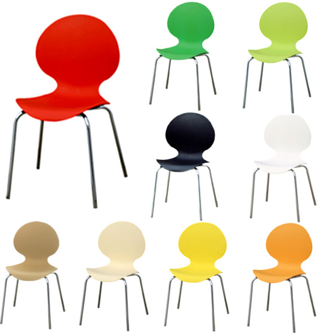 fs 땅콩사출의자 플라스틱의자 등받이의자 식탁의자, 옐로, 1개