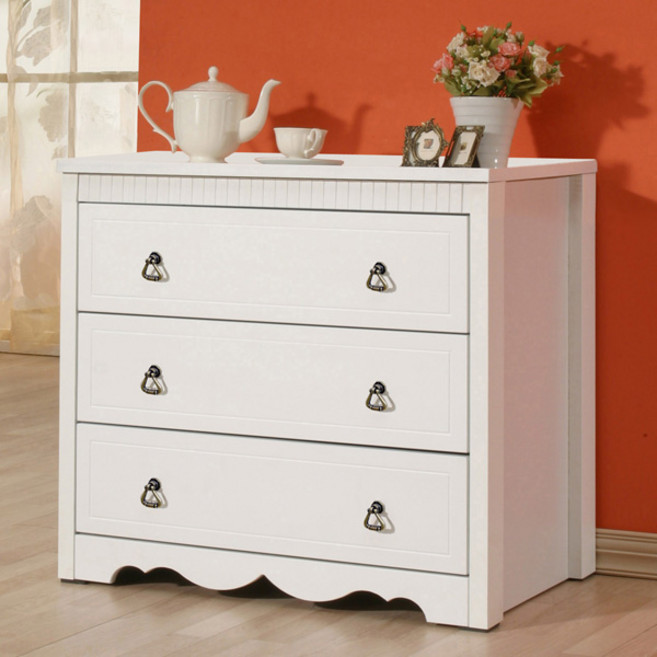 미자크 화이트 3단서랍장 / 수납장 옷 틈새 서랍장 수납함 미니 800, 화이트(빗살)