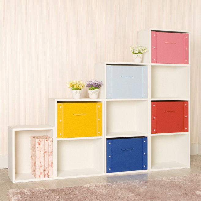 하우디가구 DIY 칼라 공간박스, 백색, 3단