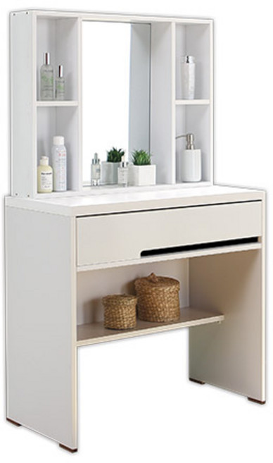 착한가구 아미띠에 800 수납형 화장대 거울포함, 화이트