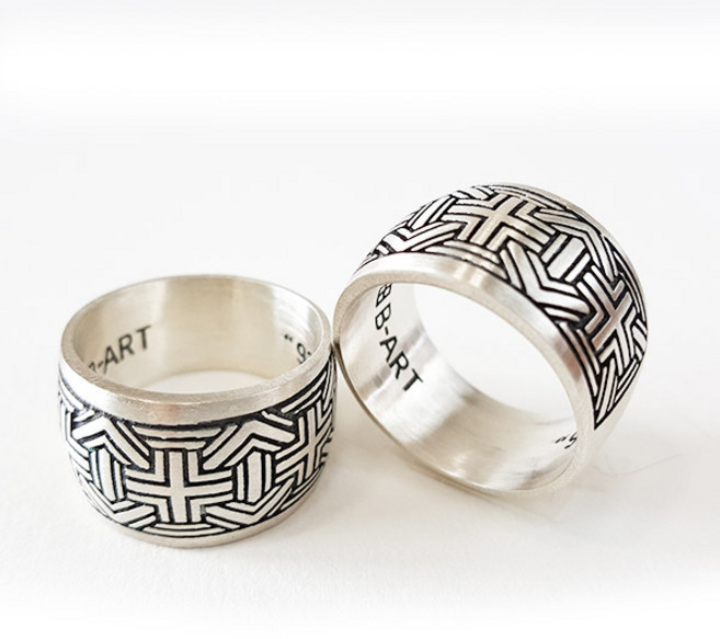 925실버 십자군반지 은반지 실버반지 커플링 국내공방제작