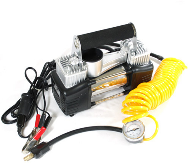 SKLL 12V 차량용 컴프레셔 AC-12V2C, 검정색, 1개