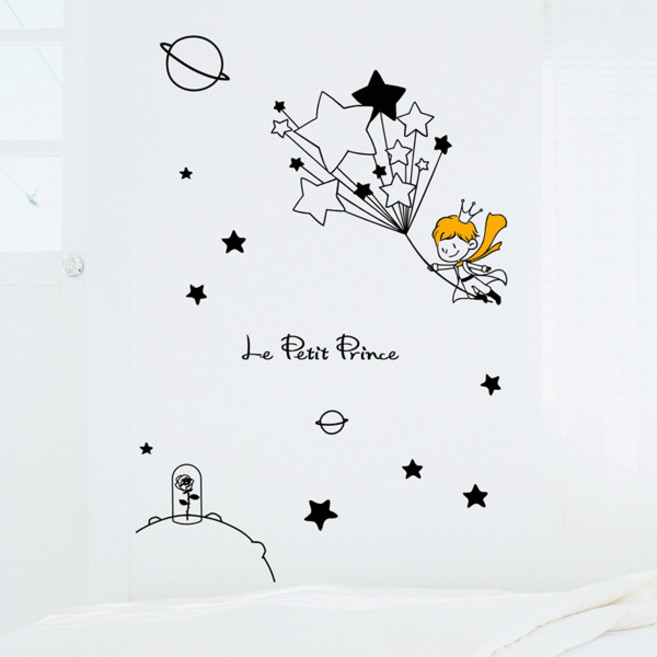 그래픽 포인트스티커cpu027-어린왕자_타입선택, 블랙+옐로우/A타입