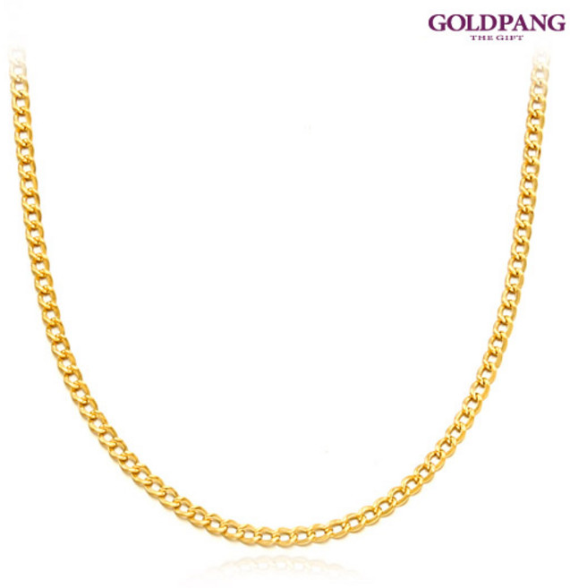 [골드팡] 14k 라운딩 커브체인 목걸이 - 1타입 (당일도착) 여성 데일리 레이어드 기본템 42cm 50cm 여자친구 남자 커플목걸이