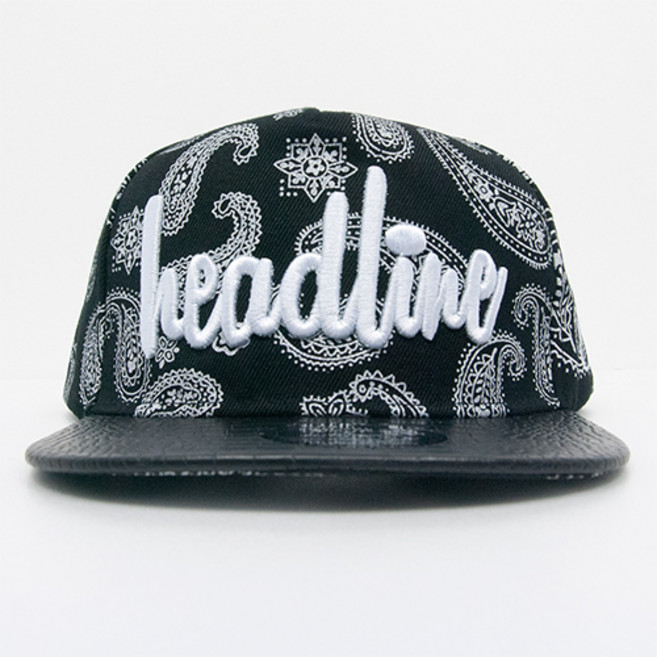 raintree 페이즐리 레더챙 스냅백 일자챙 모자