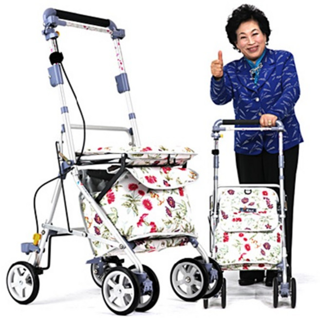 실버카 노인유모차 할머니보행기 노인보행기 할머니유모차 보행보조차 무릎보호 허리보호 2중안전 국내생산 평생AS, 1개