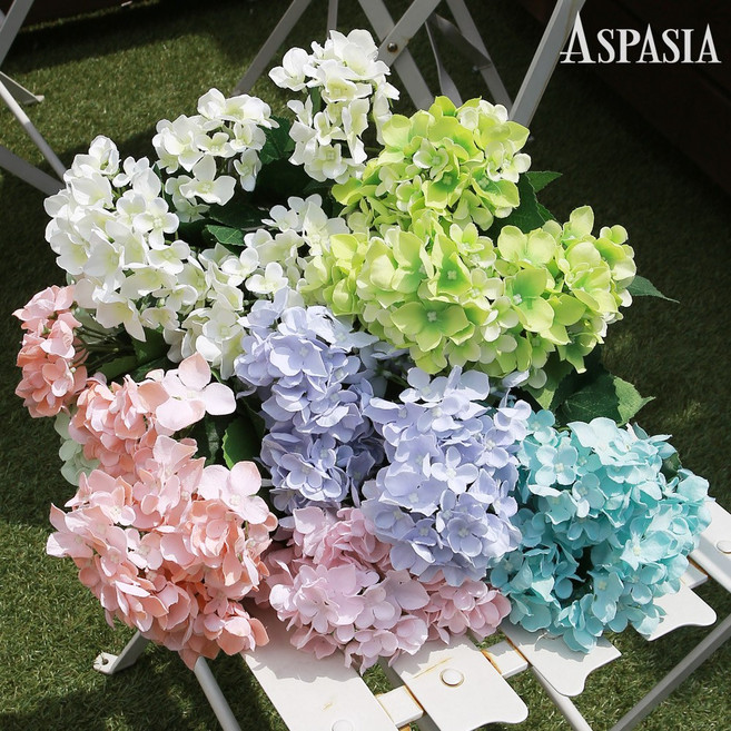 아스파시아 미니수국 부쉬_플라워 인테리어 소품, 아이보리, 1부쉬, 1개