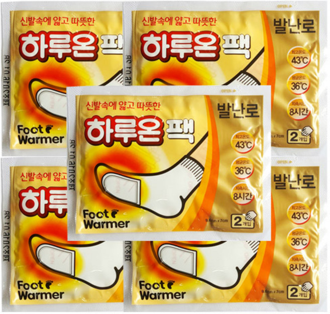 하루온팩 발난로 붙이는 타입 핫팩 10p, 5개