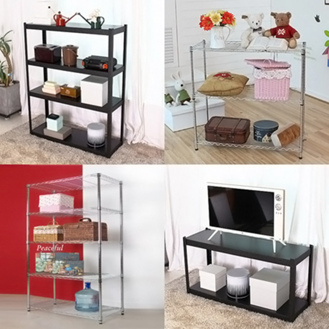 리빙나이스 와이드 메탈랙 다용도 메탈선반, 02_메탈랙 600 4단