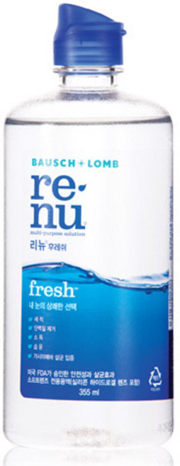 리뉴 후레쉬 렌즈 세정액, 355ml, 1개