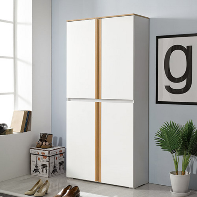 방친구 인디고 신발장 800x317x1825mm, 오크 스트라이프