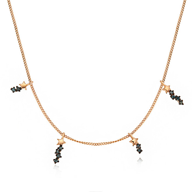 다이보석 트윙클스타 블루 다이아몬드 목걸이