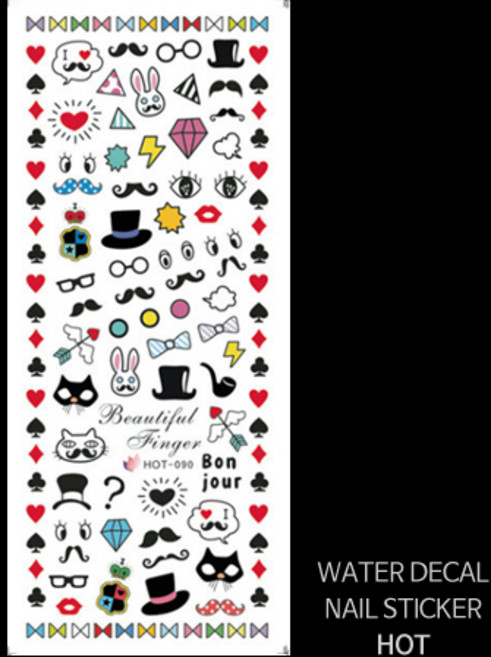 BB HOT시리즈 워터네일스티커 셀프네일스티커, 워터네일스티커 HOT090, /셀프네일/, 1개