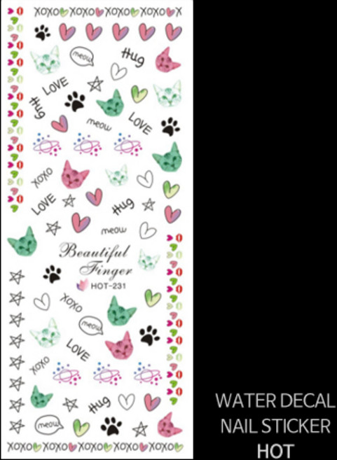 BB HOT시리즈 워터네일스티커 셀프네일스티커, 워터네일스티커 HOT231, /셀프네일/, 1개