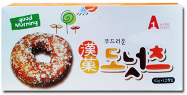 에이원 부드러운한과도넛츠 도넛, 65g, 부드러운 한과 도넛츠 12개입