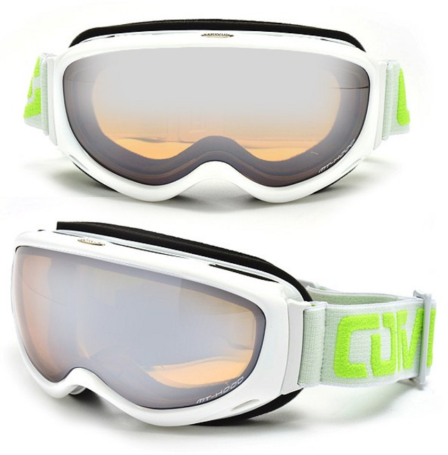 CORVUS / MADE IN KOREA / 아시안_Fit / 안경착용자겸용 김서림방지 더블렌즈 자외선 차단 안경병용 스키 보드 고글 CV-613DL, 화이트, 1개