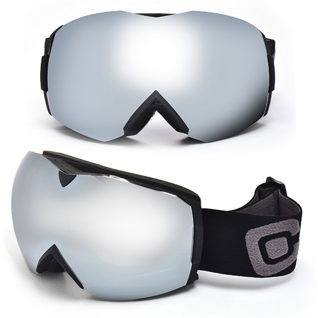 CORVUS 프리미엄 더블 미러 렌즈 스키보드 김서림방지 고글 안경착용자 겸용CV-620DL / MADE IN KOREA / 한국인_Fit /, 블랙실버, 1개