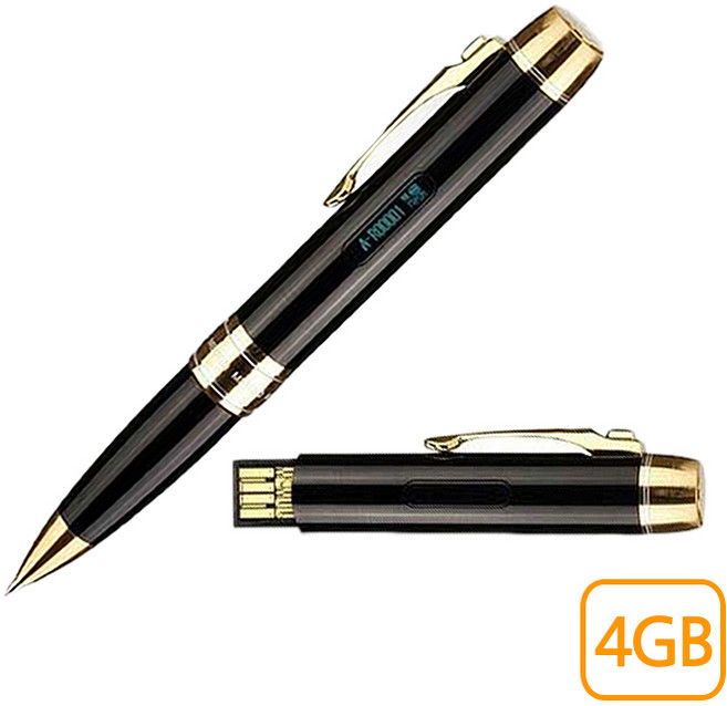 메모큐 볼펜 녹음기 PCM-007, PCM-007(4GB), 블랙+골드