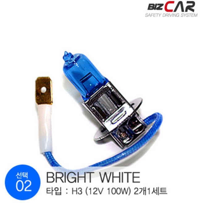 비즈카 브라이트 할로겐램프 4500K, 2개, 백색, H3