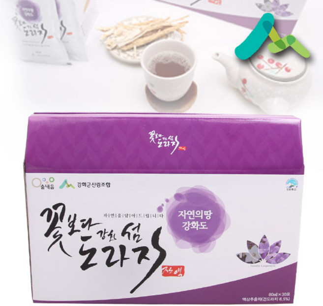 강화군산림조합 꽃보다 강화섬 도라지 진액 30포 건강즙, 1박스, 2.4L