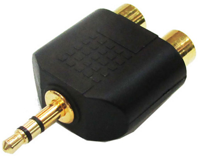 velton 스테레오 2RCA분배기 RCA Y잭 3.5-RCA_Y잭 블랙, SW0010_RCA(FF) to 3.5(M) Y형 젠더, 1개
