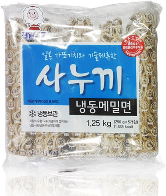 천일 사누끼 냉동메밀면 (250gx5개입) 1.25kg, 1개
