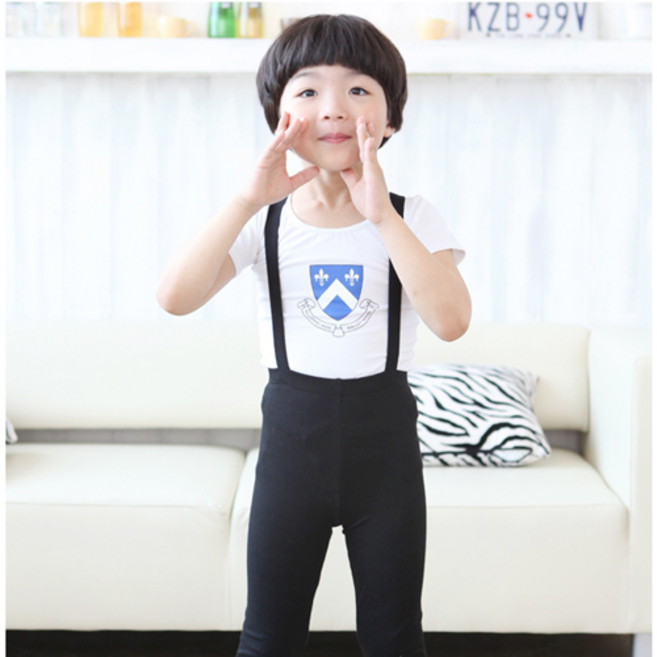 국산 남아 키즈발레리노 7부세트발레복(화이트)(상의+하의세트)