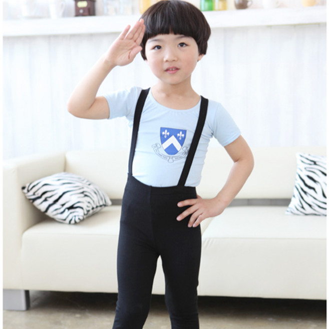 국산 남아 키즈발레리노 7부발레복세트(블루)(상의+하의세트)