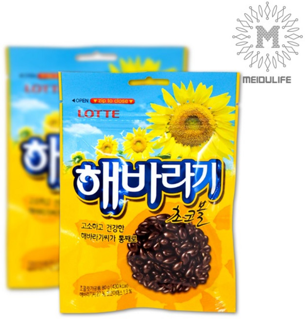롯데웰푸드 해바라기 초코볼, 80g, 1개