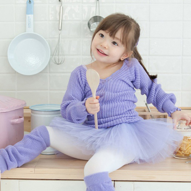 국산 유아발레 티워머(퍼플)