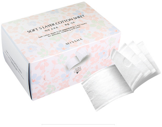 미샤 소프트 5겹 코튼 시트 화장솜, 80매입, 1개