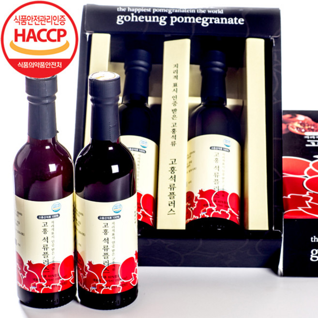 [고흥석류] 고흥산 haccp인증 숙성 석류원액 석류즙, 375ml, 2병