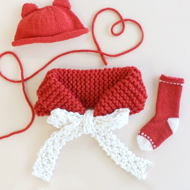 [멜로우] 니팅 키트 - 리본 카라스카프 (1.레드), 1개