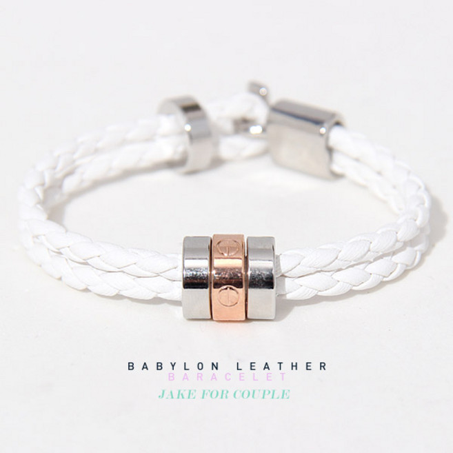 제이크 바벨론 커플가죽 팔찌