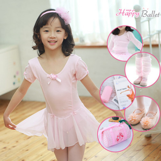 해피발레 여아용 아이비 쉬폰발레복 6종세트