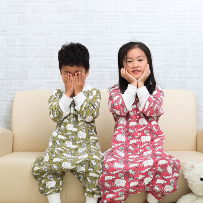 알스트로 쥬쥬 긴팔슬립색 유아 아동 기모 수면잠옷