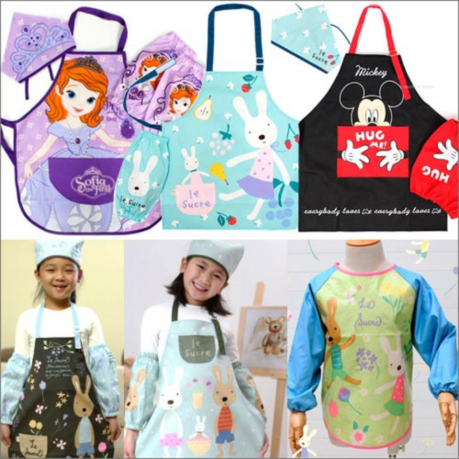 캐릭모아키즈 캐릭터 유아 아동 앞치마