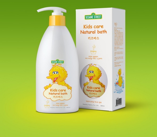 세서미스트리트 키즈케어 내추럴 바스 클렌저, 1개, 380ml