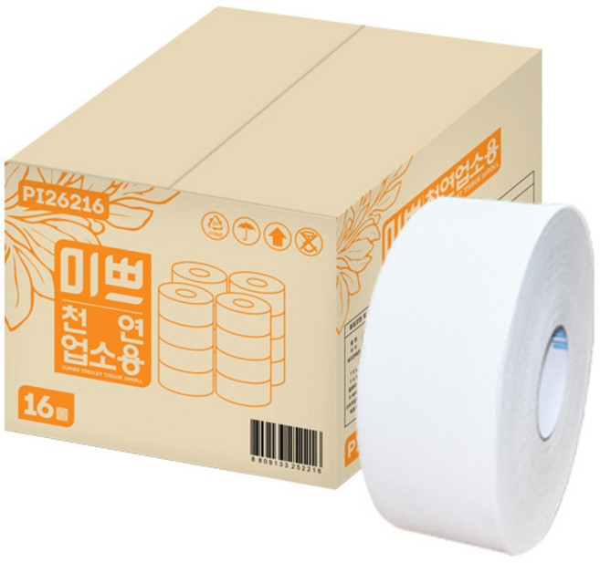 미쁘 천연펄프 업소용 점보롤, 16개입, 1개