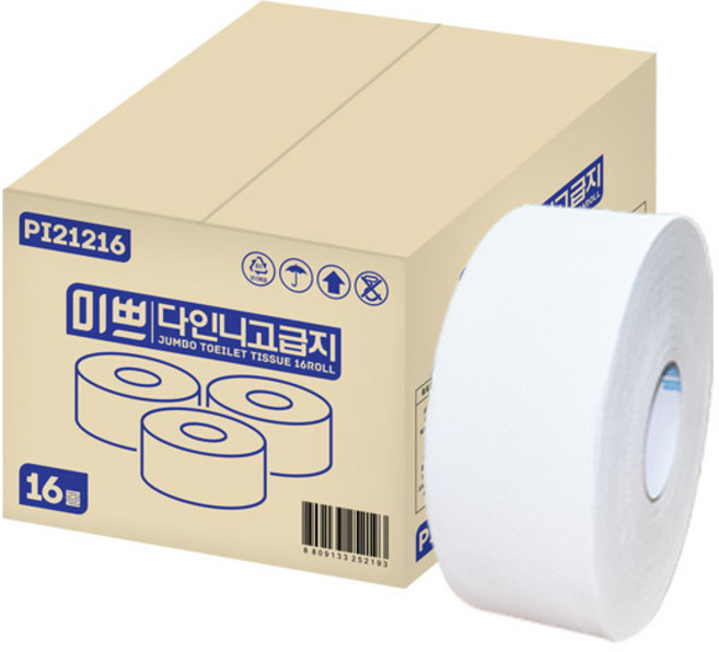 미쁘 다인니고급지 점보롤 화장지 90m, 16개입, 1개