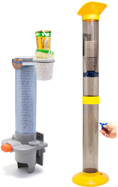 종이컵 원터치 디스펜서 + 도르레 종이컵 수거함 세트, 1세트