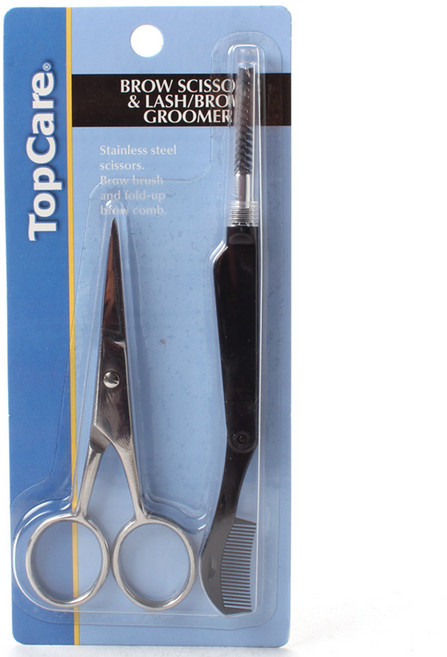 탑케어 브로우 시저 & 래쉬/브로우 그루머, 혼합 색상, 1개