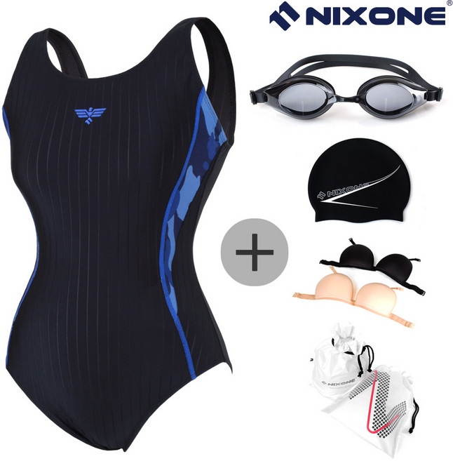 닉스원 NSW-4503BL 여성 원피스 수영복 5종세트