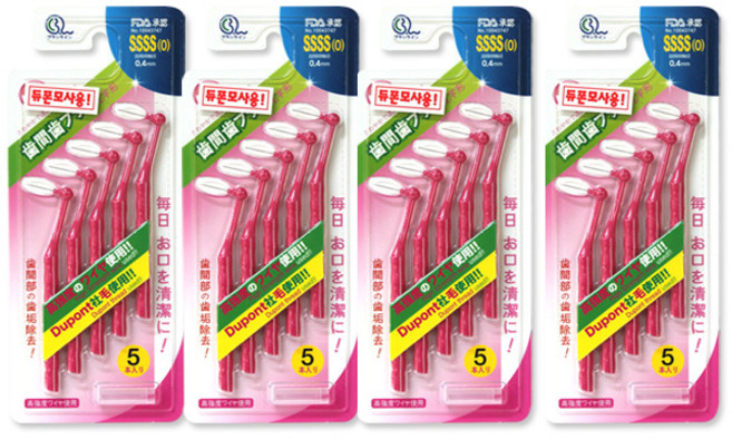 에버덴 ㄱ자형 치간칫솔 0(SSSS), 0.4mm, 5개입, 4개