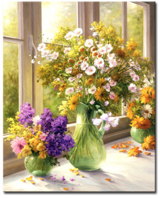 DIY캔버스페인팅 명화그리기 유화 그림 세트 액자, 정물 DIY캔버스페인팅, 1개