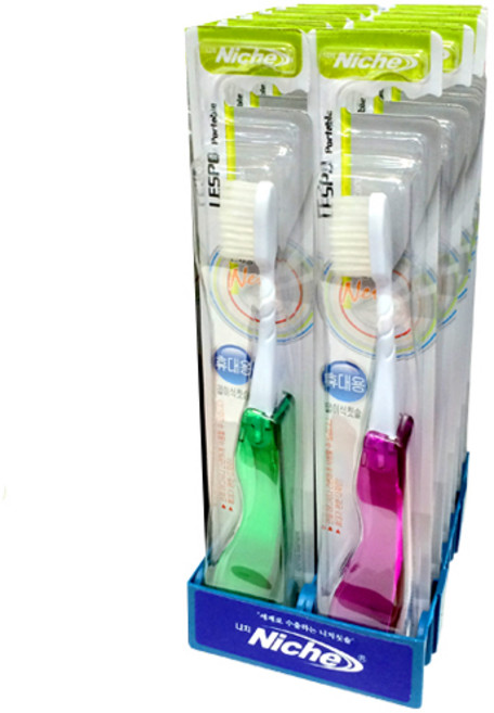 니치 레스포 접이식 칫솔, 1개입, 12개