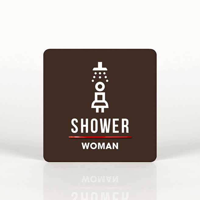 루리앤메리 031 샤워룸 여자 포인트 안내판 아크릴사인/표지판, A 짙은밤색