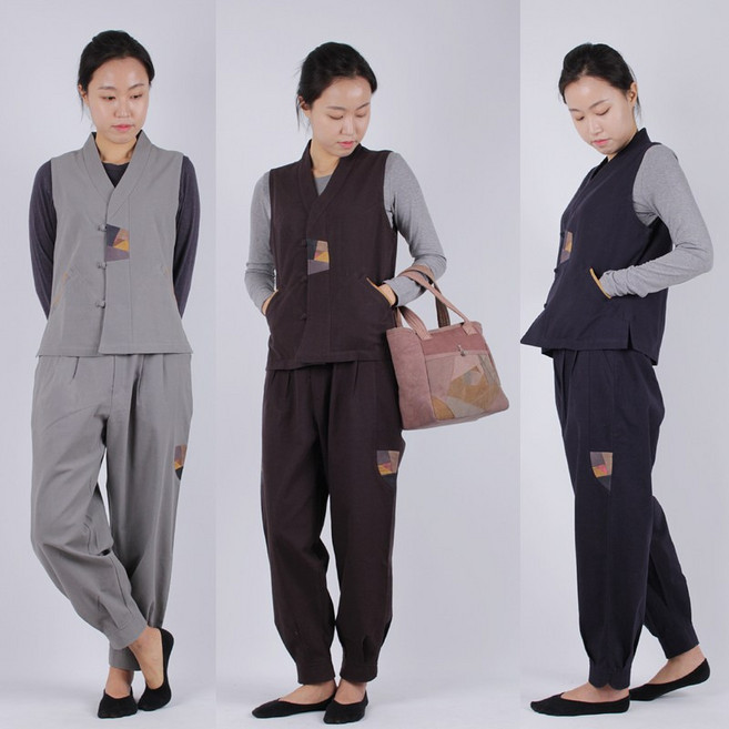 다오네우리옷 해나 슬라브 생활한복 조끼&바지 세트 절복