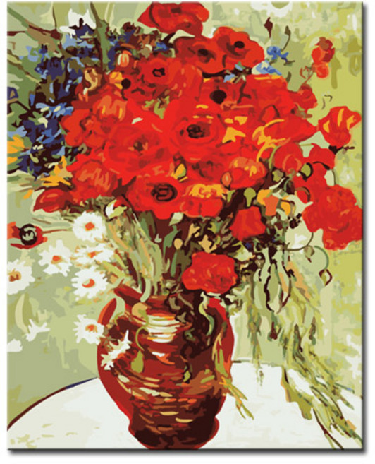 DIY캔버스페인팅 명화그리기, 1개, S05_고흐의 붉은 양귀비와 데이지